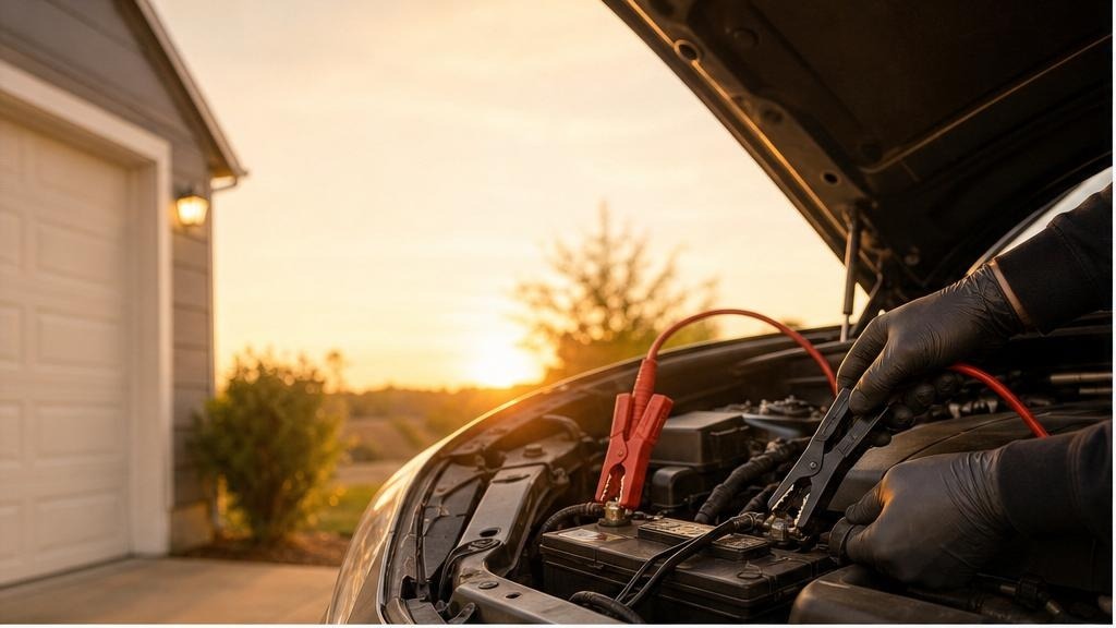 Denver mechanic performing an oil change during a mobile visit